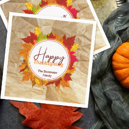 Rustieke Kraft Herfst Esdorenblad Familie Thanksgi Servet