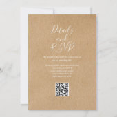 Rustieke Kraft Herfst Herfst Bloemen QR Code Bruil Kaart (Achterkant)