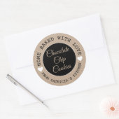Rustieke Kraft Home gebakken met liefde Choco koek Ronde Sticker (Envelop)