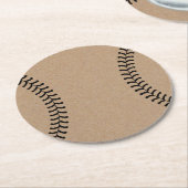 Rustieke Kraft Honkbal Sport Thema Ronde Kartonnen Onderzetter (Gebogen)