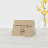 Rustieke Kraft Huis Thuis Jubileum Kaart (Gele Bloem)