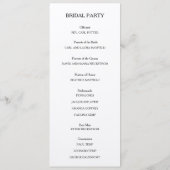 Rustieke kraft huwelijksprogramma hart calligrafie programmakaart (Achterkant)