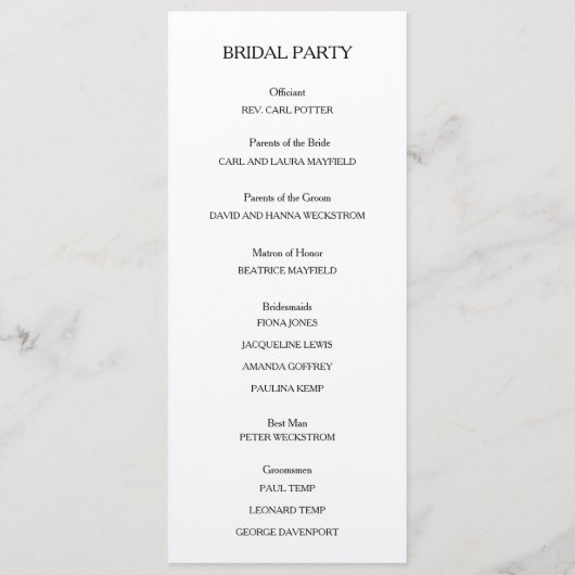 Rustieke kraft huwelijksprogramma hart calligrafie programmakaart (Achterkant)