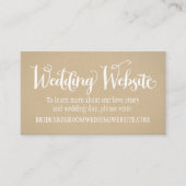 Rustieke Kraft Kalligrafie Trouwwebsite Informatiekaartje (Voorkant)