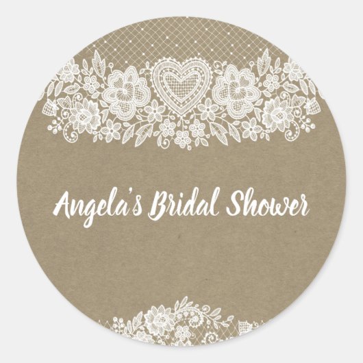 Rustieke Kraft & Kant Boerderij Schuur Chic Ronde Sticker (Voorkant)