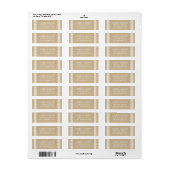 Rustieke Kraft Kant Bruiloft Retouradres Etiket (Full Sheet)