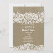 Rustieke Kraft & Kant Farmhouse Schuur Bruiloft Kaart (Voorkant)