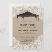 Rustieke Kraft Kant Outdoor Tent Wedding Kaart (Voorkant)