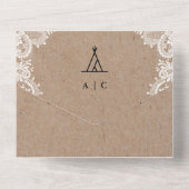 Rustieke Kraft Kant Outdoor Tipi Tent Wedding All In One Uitnodiging (Achterkant)