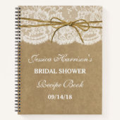 Rustieke Kraft Kant Twine Bow Vrijgezellenfeest Re Notitieboek (Voorkant)