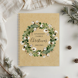 Rustieke Kraft Katoenen Krans Kerst Familie Recept Notitieboek