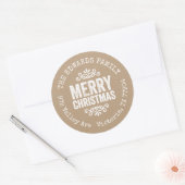 Rustieke Kraft Kerst Cirkel retour adres label (Envelop)