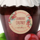 Rustieke Kraft Kerst Cranberry Chutney Labels