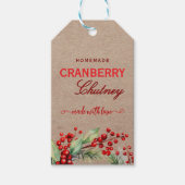 Rustieke Kraft Kerst Cranberry Chutney Labels Cadeaulabel (Voorkant)