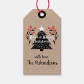 Rustieke Kraft kerstboom cadeau Label Cadeaulabel (Voorkant)
