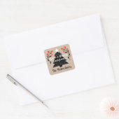 Rustieke Kraft Kerstboom Cadeaubijsluiter Vierkante Sticker (Envelop)