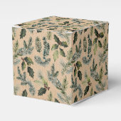 Rustieke Kraft Kerstmis Bloemen Geschenkdoos Bedankdoosjes (Voorkant Zijde)