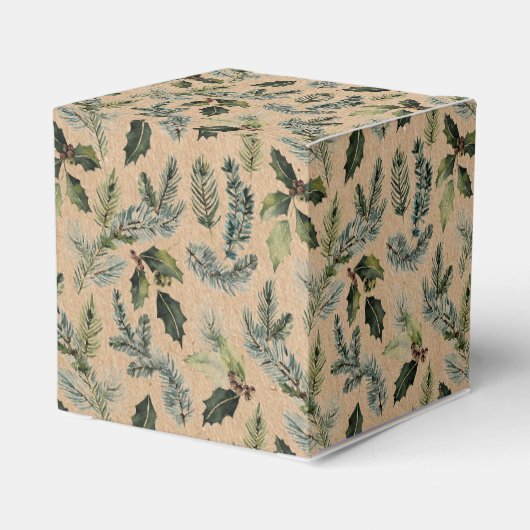 Rustieke Kraft Kerstmis Bloemen Geschenkdoos Bedankdoosjes (Achterkant)