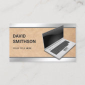 Rustieke Kraft Laptop PC Computer Reparatie Techni Visitekaartje (Voorkant)