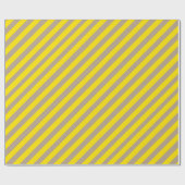Rustieke Kraft Lemon Yellow Wide Stripe Vakantie Cadeaupapier (Vlak)