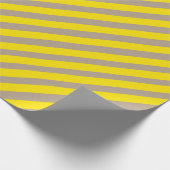 Rustieke Kraft Lemon Yellow Wide Stripe Vakantie Cadeaupapier (Hoek)