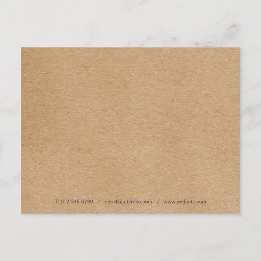 Rustieke Kraft Lente Bladeren Bedankt voor uw zake Briefkaart (Achterkant)