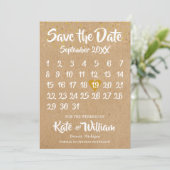 Rustieke Kraft Liefdes Hart Kalender Bewaar de Dat Save The Date (Staand voorkant)
