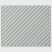 Rustieke Kraft Light Dusty Blue Wide Stripe Holida Cadeaupapier (Vlak)