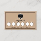 Rustieke kraft Logo Business Reward Punch Klantenkaartje (Voorkant)