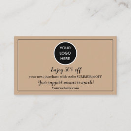 Rustieke kraft Logo Dank u Business Reward Punch Klantenkaartje