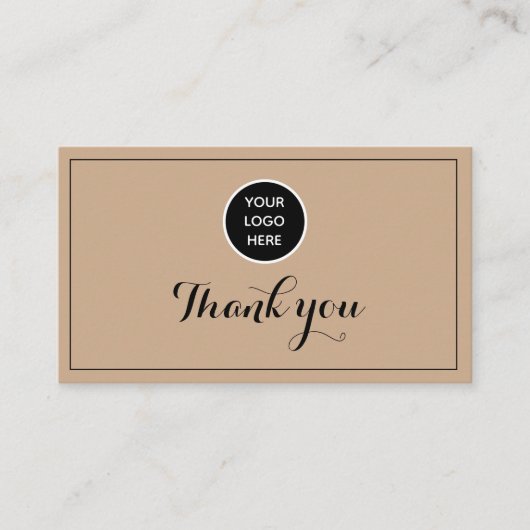 Rustieke kraft Logo Dank u Business Reward Punch Klantenkaartje (Voorkant)