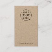 Rustieke Kraft Logo Sieraden Oorbel Display Kaart Visitekaartje (Voorkant)
