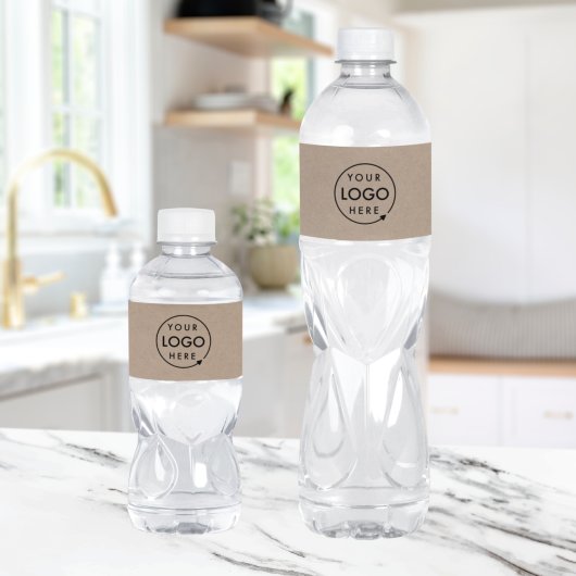 Rustieke Kraft Logo | Zakelijk Modern Waterfles Etiket