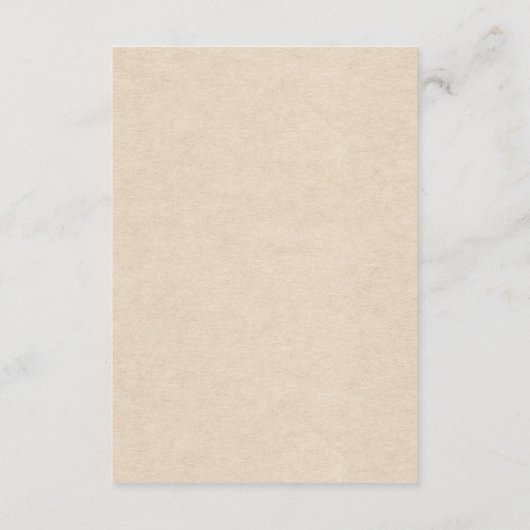 Rustieke Kraft Look met Bloem Guest Details Informatiekaartje (Achterkant)