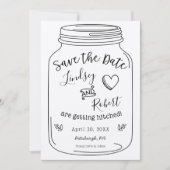 Rustieke Kraft Mason Jar Save the Date Kaart (Voorkant)