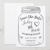 Rustieke Kraft Mason Jar Save the Date Kaart (Voorkant / Achterkant)