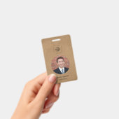 Rustieke Kraft Minimaal QR Personeelsidentiteit Badge (Handheld)