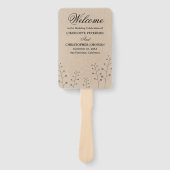 Rustieke Kraft minimalistische bloem bruiloft prog Handwaaier (Voorkant)