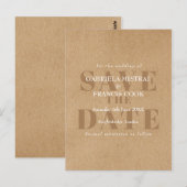 Rustieke Kraft Moderne Elegante Chic Bewaar de Dat Briefkaart (Voorkant / Achterkant)