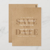 Rustieke Kraft Moderne Elegante Chic Save the Date Briefkaart (Voorkant / Achterkant)