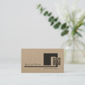 Rustieke Kraft Moderne Minimalistische QR-code Visitekaartje (Staand voorkant)