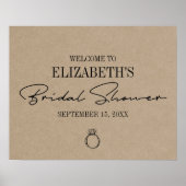 Rustieke Kraft Moderne Script Bruiloft Feestelijke Poster (Voorkant)