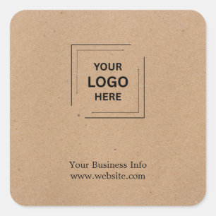 Rustieke Kraft Moderne Vierkante Logo Ontwerp Sticker