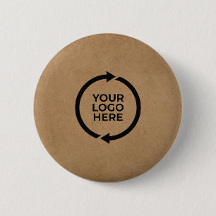 Rustieke Kraft Moderne Zakelijke Identiteit Design Ronde Button 5,7 Cm