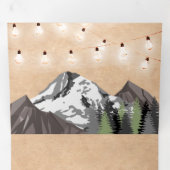 Rustieke Kraft Mountain Forest String Lights Bruil Drieluik Uitnodiging (Binnenzijde eerst)