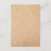 Rustieke Kraft Mountain Forest Trouwreceptie Informatiekaartje (Achterkant)