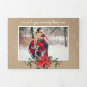 Rustieke kraft multi foto Kerst Drieluik Wenskaart (Cover)