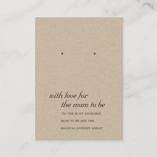 RUSTIEKE KRAFT MUM OM CADEAU OORBEL DISPLAY KAART PLAATSKAARTJE (Voorkant)