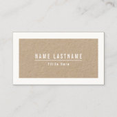 Rustieke Kraft Natuurlijke Eenvoudige Basic Wit Li Visitekaartje (Voorkant)