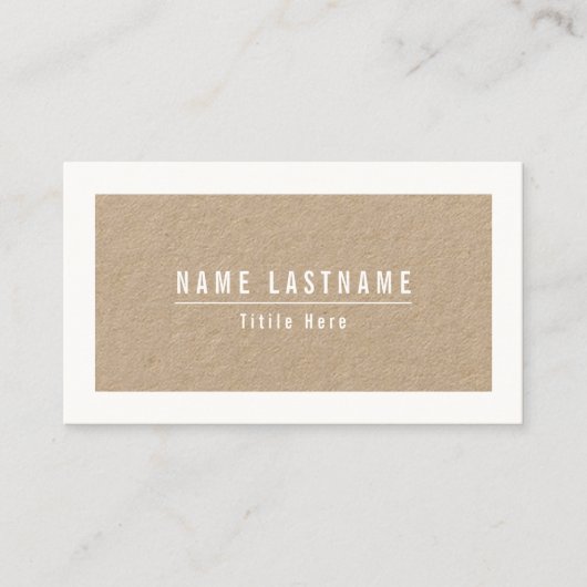 Rustieke Kraft Natuurlijke Eenvoudige Basic Wit Li Visitekaartje (Voorkant)